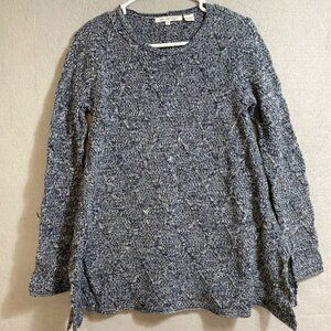 EIGHT EIGHT EIGHT WOMENS‎ CREW NECK MARBLE BLUE LONG SLEEVE SWEATER SZ S
